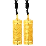 999 Pure Gold Akasagarbha Guardian Pendant - Ox & Tiger Zodiac Birth Buddha